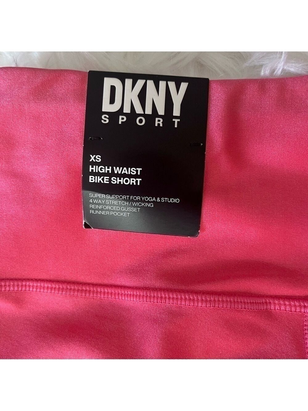 DKNY SPORT Pink High Shine High Waist Bike Shorts XS - Picture 10 of 10